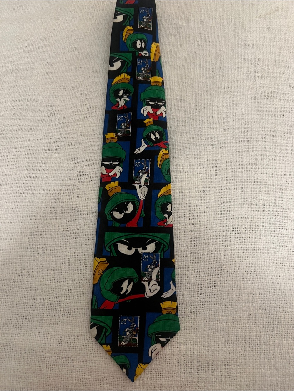 Vintage Marvin the Martian Novelty Tie - 1997 USPS Stamp Collection Blue Tag